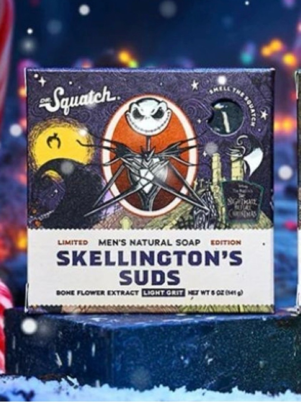 Dr. Squatch Skellington's Suds Men's Natural Soap - Black/Orange